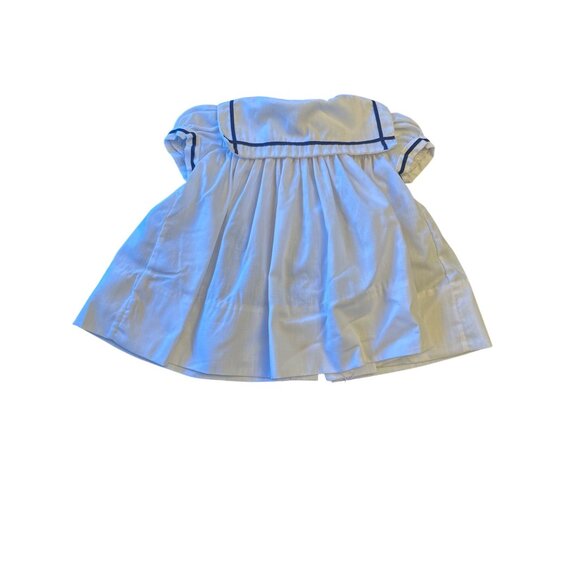 Vintage Baby Sailor Dress By C.I. Castro & Co. 3M White & Red Polyester & Cotton - Picture 4 of 4